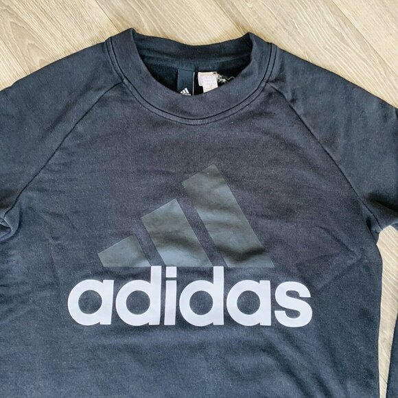 Adidas Women Sweatshirt Running Essentials Black Training Gym S97079 Sz Small - Picture 2 of 9